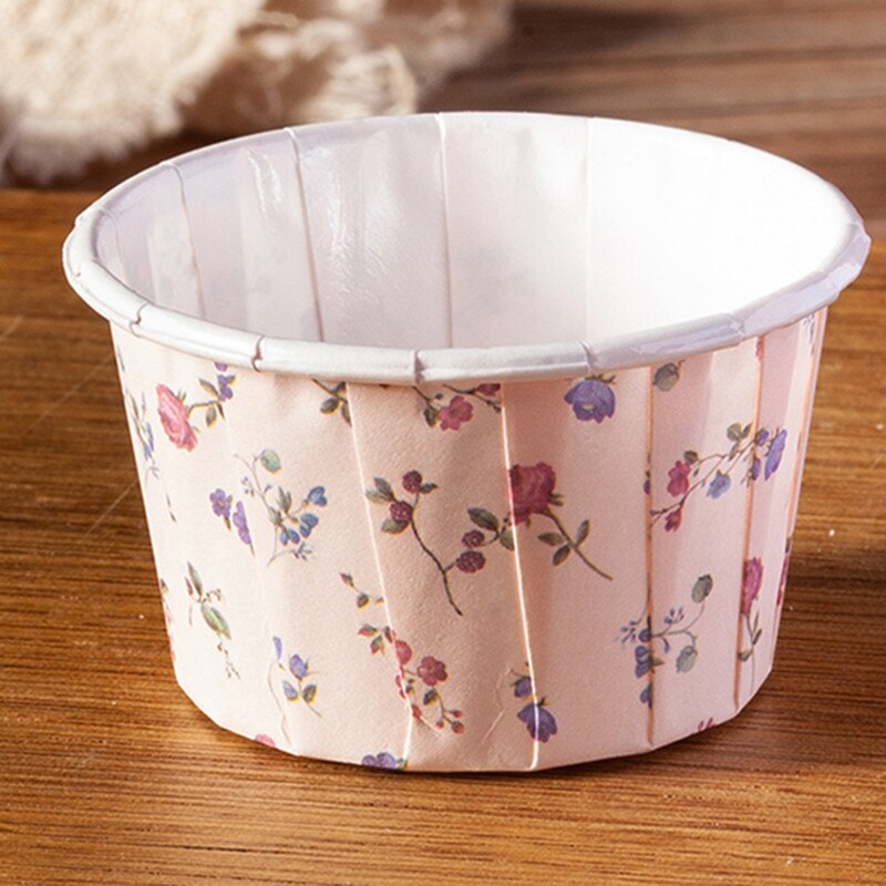 100pcs Kleur gekrompen gecoat papier beker hittebestendig bakken cup bruiloft verjaardag DIY brood cakecup papier lade: cup7