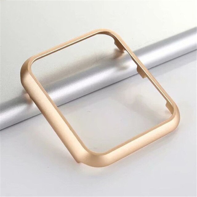 Bedst til apple watch serie 5 beskyttende etui 44mm 40mm metalur etui til iwatch 5 4 3 2 1 38mm 42mm beskyttende cover shell: Guld / Til 42mm