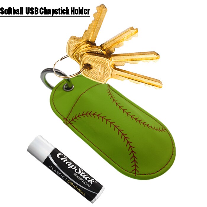 Leder Chapstick Halter - Baseball Softball Stirnband Stil - Lippenstift Halter