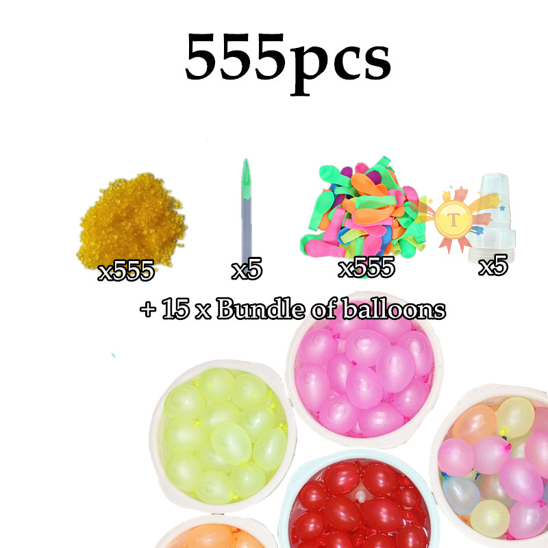 1444pcs Water Balloons Refill Package Funny Summer Outdoor Toy Water Balloon Bombs Summer Novelty Gag Toys For Children: 555pcs