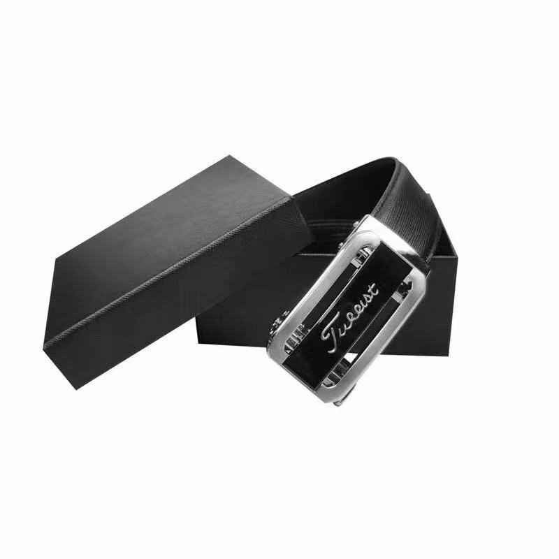 golf automatic buckle belt, fashionable and tasteful belt, length can be cut: black