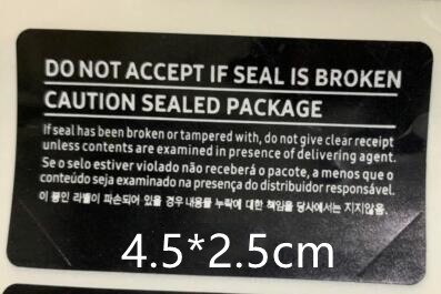 100 pçs/lote 5.2X3.0 3.5X4.7 CM Etiqueta Selo Adesivo Para Sam LG Telefone S20 S21 S22 Nota 20 tira da selagem da caixa do Pacote Navio Livre: Sam Model 3 Black