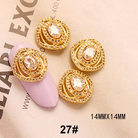 Bijoux en métal pour ongles, breloques en diamant, décoration pour manucure, 5 pièces: plum