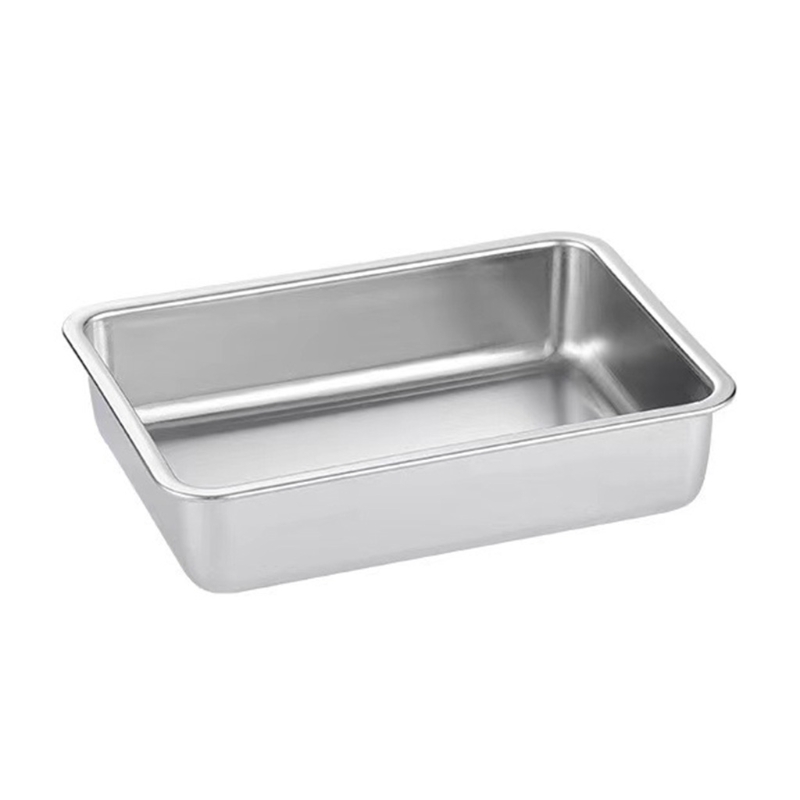 304 Stainless Steel Square Plate for Snack Barbecue Dessert Tray Home Kitchen Dining Table Plates Nut Cake Fruit Plate: S-WO