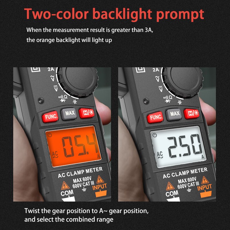 Habotest HT200A/200B AC DC Ammeter Digital 600V 200A 20MΩ Digital Clamp Meter Multimeter Continuity Max High Precision Tester