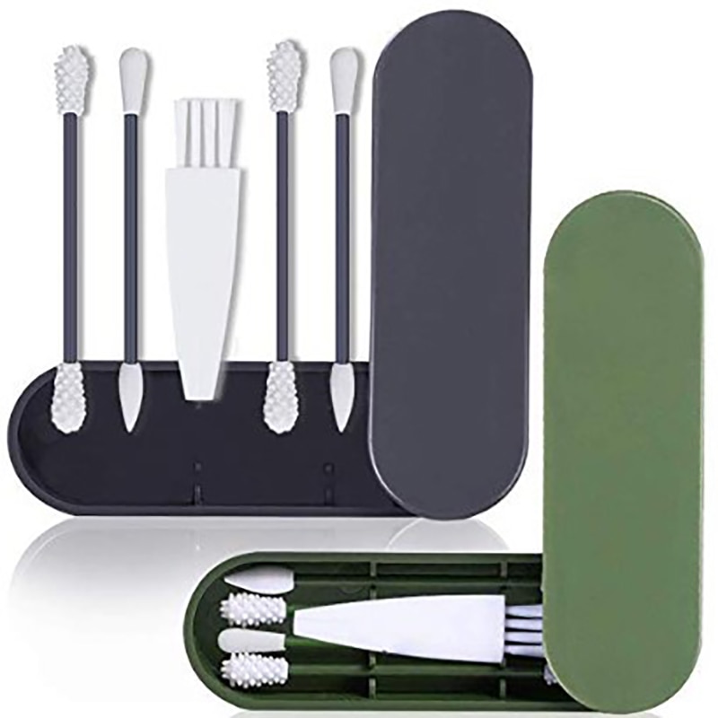 4 pz/scatola Riutilizzabile Tampone di Cotone Orecchio di Pulizia Lavabile in silicone Trucco Tamponi di Spiedi Flessibile Molle Fare su kit di Strumenti di