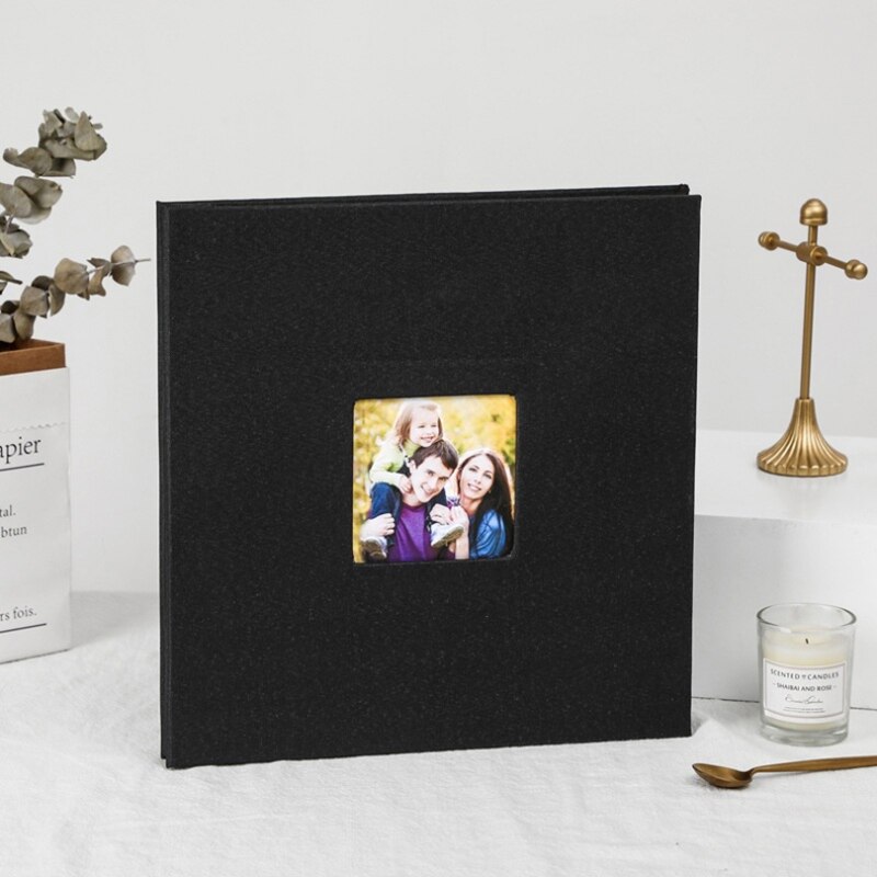 Linen 16inch DIY Photo Album Lovers Birthday Wedding Photos Baby Photo Ablum Scrapbook Paper Crafts Albums Sticky: White