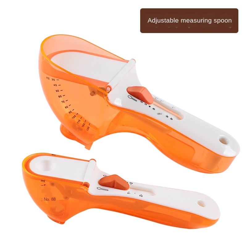 ZLCA cuchara medidora ajustable 5ml-30ml herramientas para cocinar y hornear accesorios de cocina taza medidora de plástico con cucharas de escala