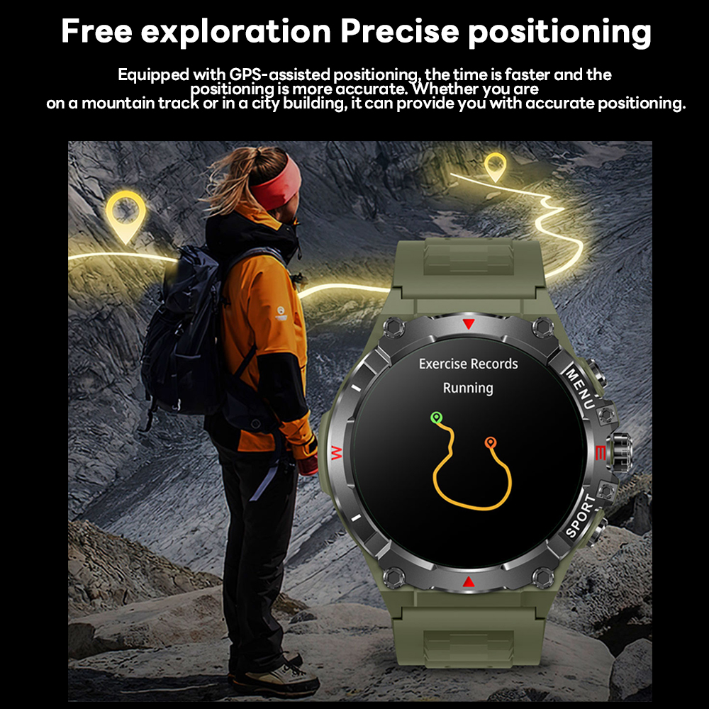 2026 NUOVO GPS Smartwatch 1.43 "Ultra AMOLED Display Bussola incorporata Altimetro Chiamata Bluetooth Smart Watch 500mAh Batteria