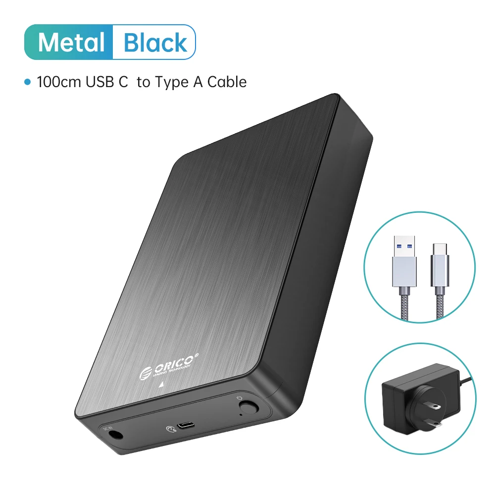 Orico Hdd Case 3.5 "Harde Schijf Behuizing Usb Type C Sata 6Gbps Voor Ssd Hdd Externe Harde Schijf Case Ondersteuning Uasp 18Tb: Zilver