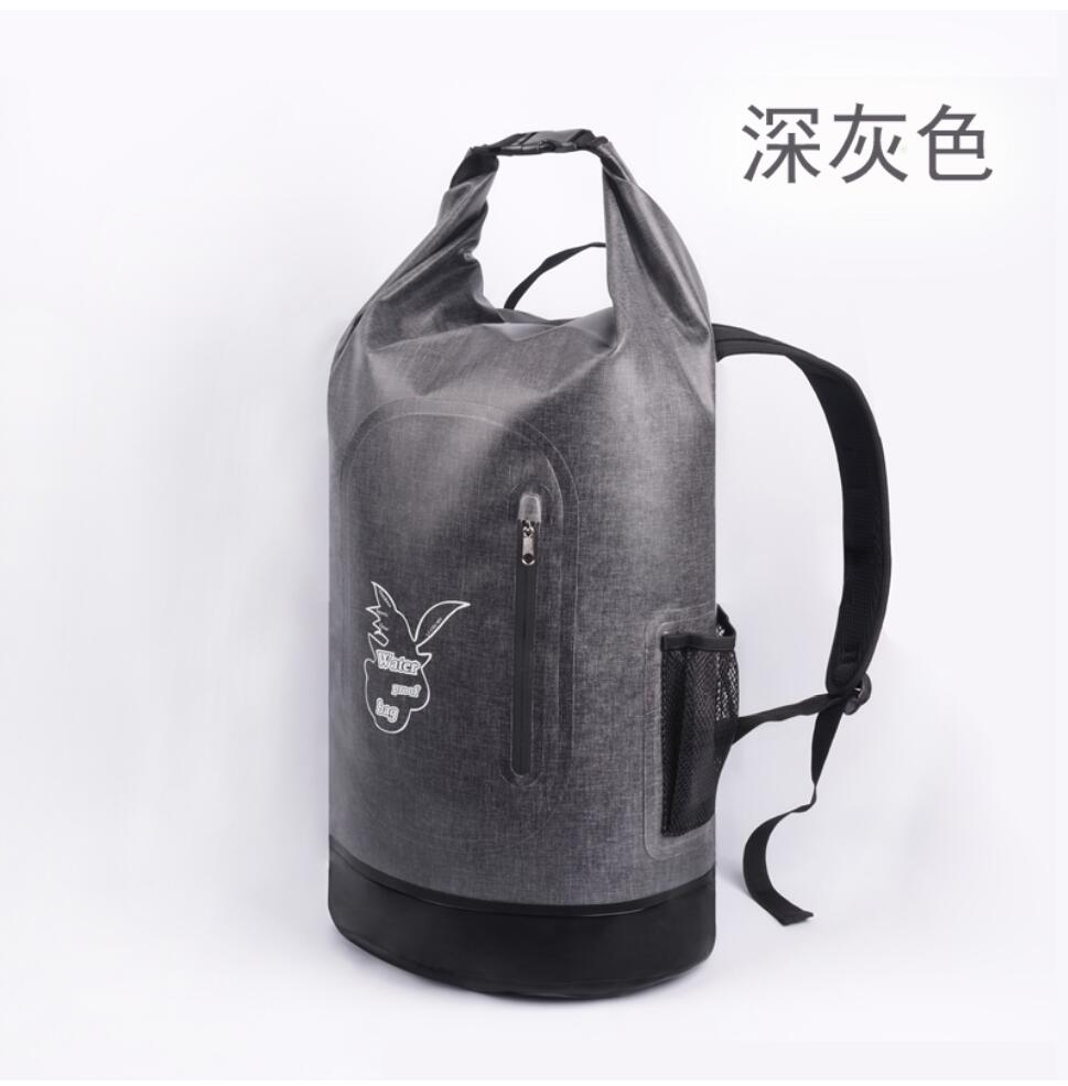 Large Waterproof Bag Backpack Large Swimming Rafting Storage Dry Bag With Adjustable Strap Hook Drifting Diving Dry: Dark Grey