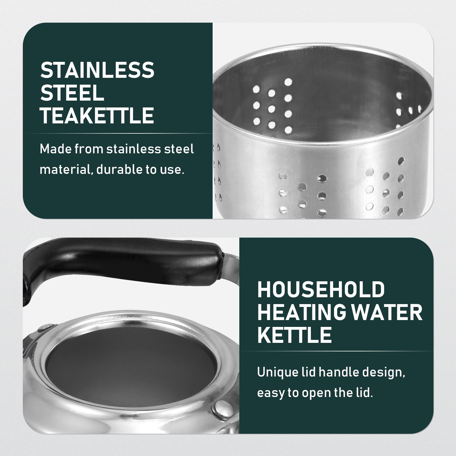 1pc Whistling Tea Kettle Teapot Stainless Steel Teakettle with Filter Screen