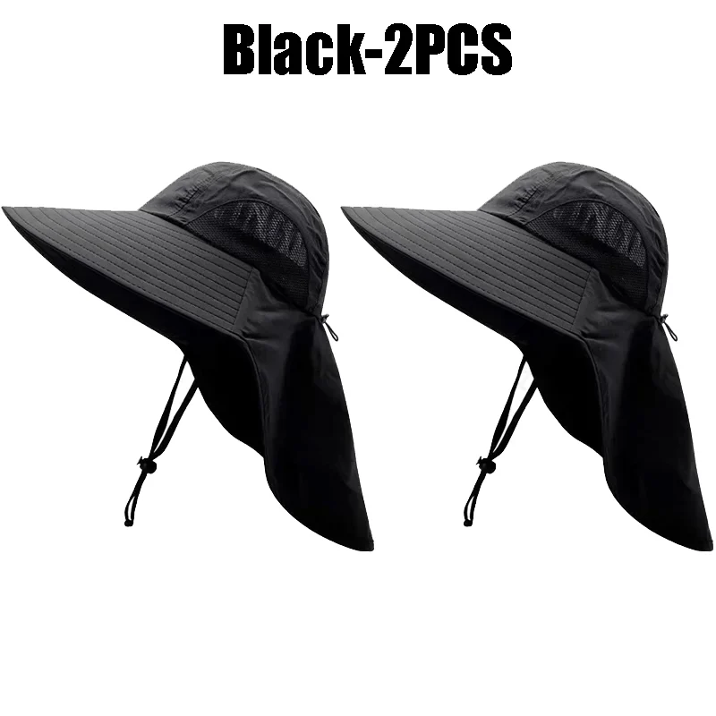 Cappello da sole estivo a tesa larga da uomo con protezione per il collo Cappello da pesca all'aperto Scialle Scialle Denim Copertura per il viso Protezione solare: BIANCO