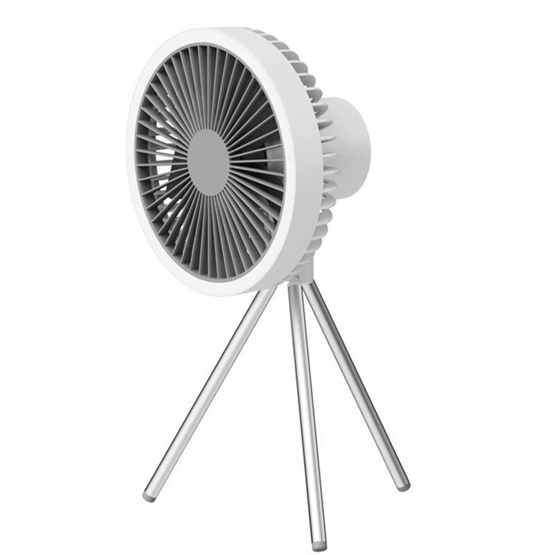 Wentylator statywu przenośny wiatrak biurowy niski poziom hałasu 3 kontrola prędkości statyw podstawa stołu 10000Mah akumulator chłodnica wentylator z lampką doprowadziło: biały