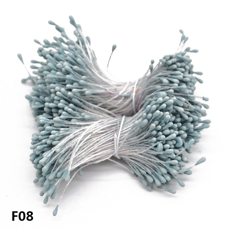 400pcs/lot Mini Flower Stamen Pistil DIY Artificial Double Heads Floral Stamens Home Wedding Decoration Cake Flowers Accessories: F08