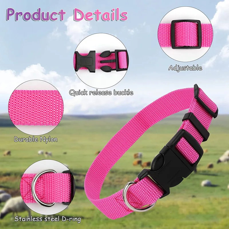 Colliers de chèvre réglables avec cloches, laisse pour chien, corde en Nylon, mouton, pâturage, cloche en cuivre, accessoires pour animaux de ferme