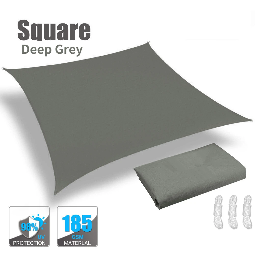 3.6/3/2m quadratische Schatten Segel wasserdicht Rechteck Baldachin Sonnenschutz für Terrasse Pergola Hof Hinterhof Abdeckung Markise Stoff Bildschirm: 3m * 3m / Burgunderrot
