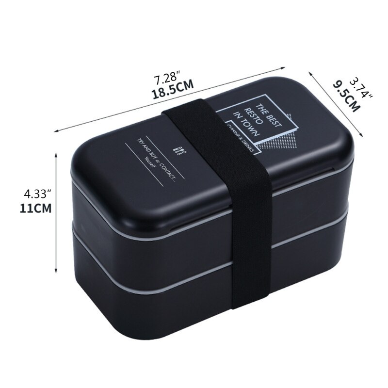 Draagbare Dubbele-Layer Verzegelde Lunchbox Duurzaam Bento Case Container Opslag Vet-Verminderde Ontbijt Hoge School Kantoor