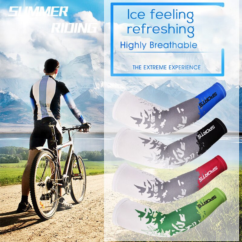 Radfahren Sonnencreme Anti-Uv Arm Ärmeln Ice Silk Stoff Basketball Outdoor Volleyball Ärmeln Sport Fitness Arm Wärmer