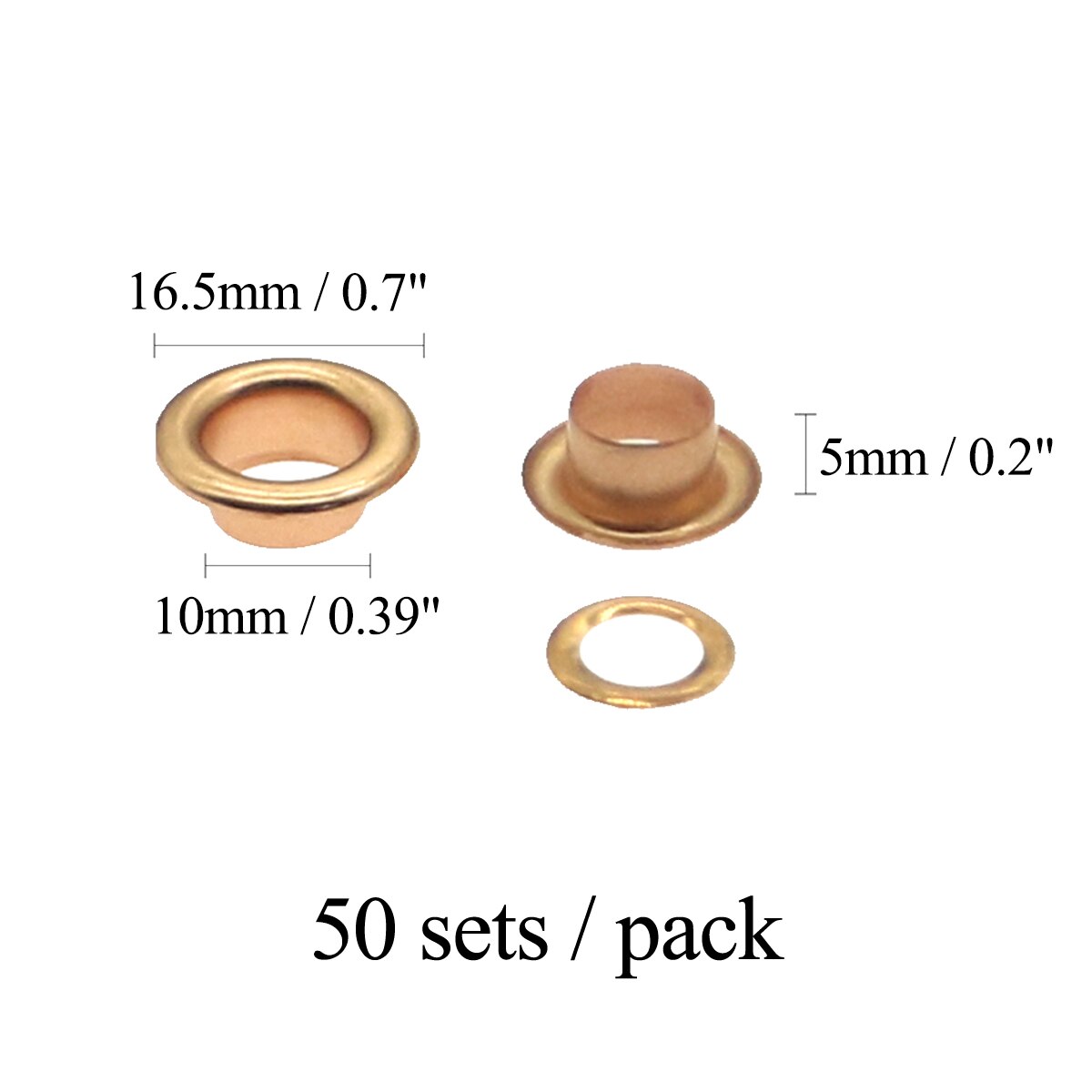 50 sätze/paket (Außen durchmesser) 16,5mm (interne) 10mm (high)5mm öse größen 10mm Runde kante öse tülle silber cyan goldene