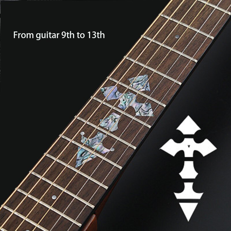 Cross inlay dekaler greppbräda klistermärke för elektrisk akustisk gitarr bas ultra tunn klistermärke gitarra tillbehör 18 stilar: 7