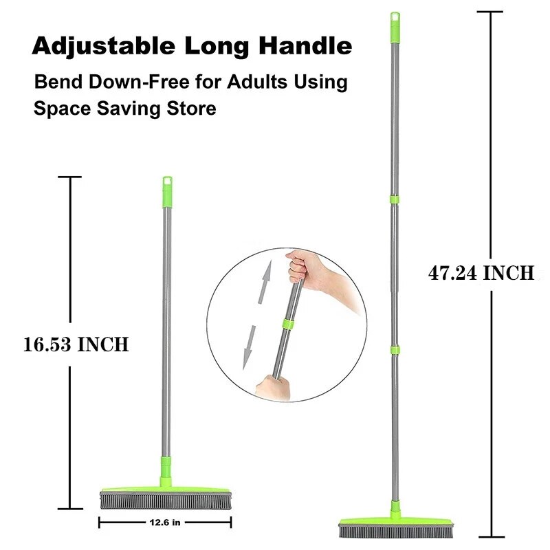 Adjustable Rubber Pet Hair Removal Broom Brush Dust Scraper Carpet Sweeper Wash Mop Telescopic Wipe Window Car Floor Cleaner