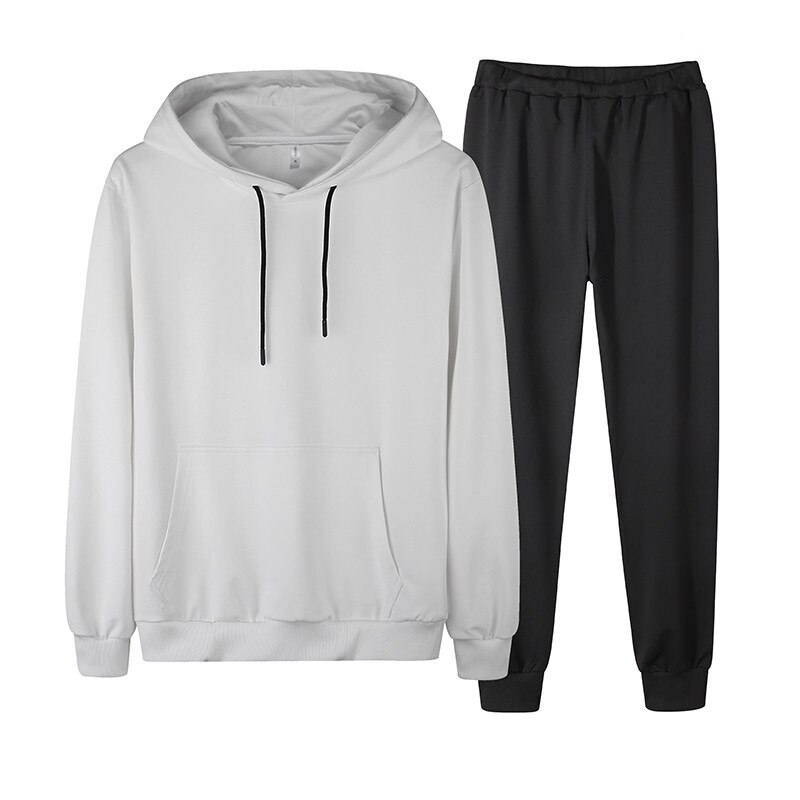 Survêtement pour hommes, ensemble sweat-shirt + pantalon, 2 pièces, pull à capuche, costume vêtements de sport pour homme, coupe Slim, vêtement asie, taille 4XL
