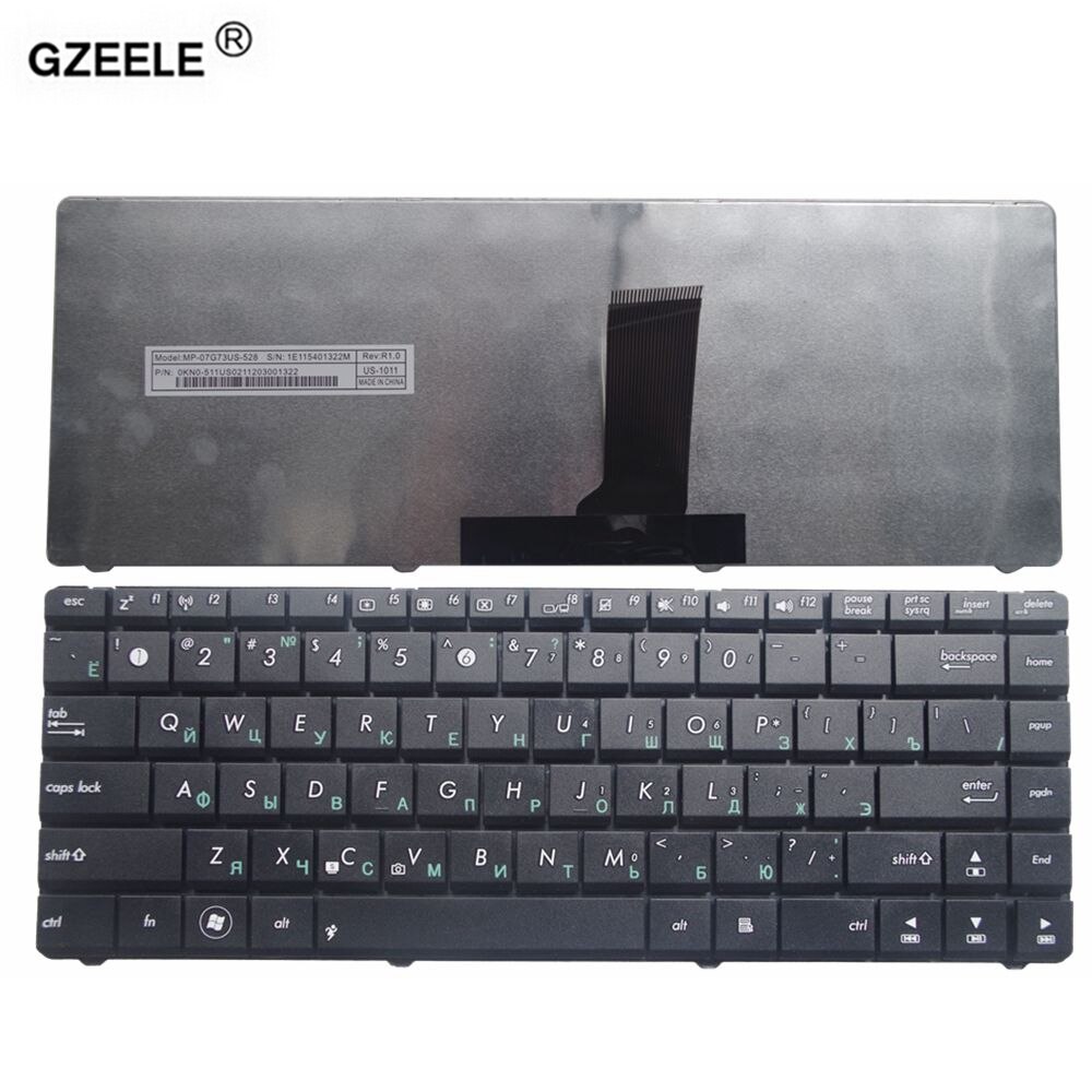 GZEELE RU Laptop keyboard for ASUS X42J X43 X43S N43sl B43J N43SN P43 A83S X44H U31S replace RU russian Keyboard black