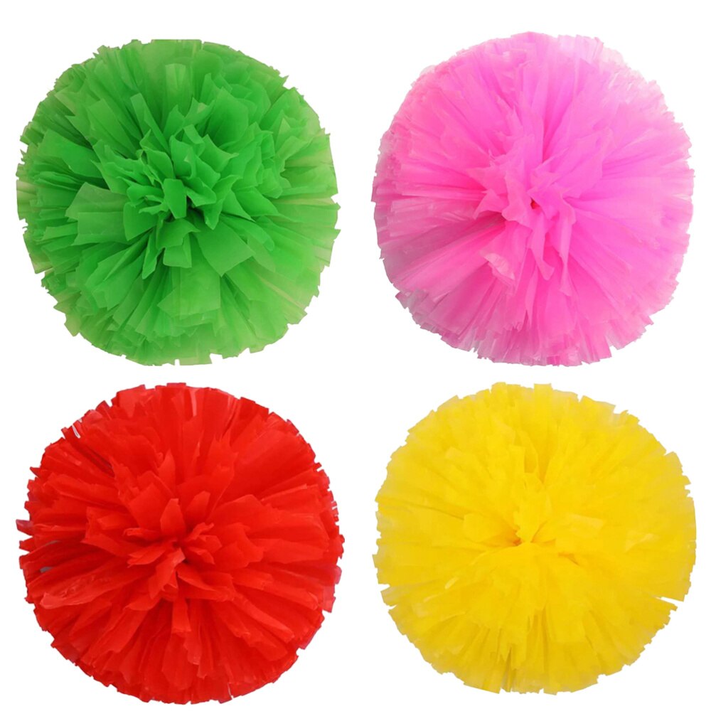 4 Stuks Herbruikbare Matte Juichen Poms Spirited Fun Cheerleading Pom Poms Kit Kleurrijke Cheer Props Met Ring Voor Prestaties Competit