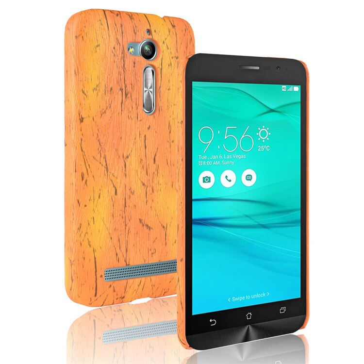Neue Für Asus Zenfone Gehen ZB500KL Fall 5,0 zoll PU Holz leder korn handy holster Für Asus ZB500KL shell telefon-beutel-abdeckung: Orange