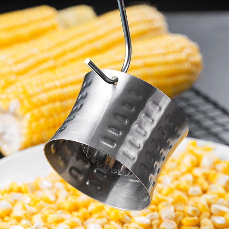 Fácil de maíz Stripper utensilios de cocina de acero inoxidable de la mazorca de maíz de removedor redondo maíz Kerneler Peeler cocina herramientas Accesorios