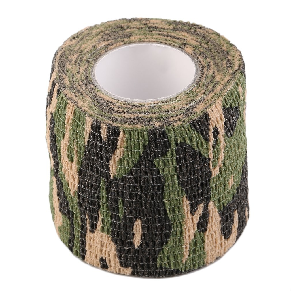 Handwerkzeug Camo Form Wiederverwendbare selbstklebende Camo Jagdgewehr bieten Isolierung Stoffband Wrap Polyester Tarnung Ausrüstung: Kakifarbig