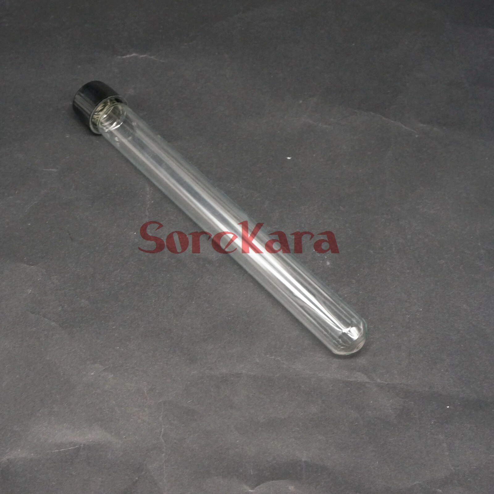 LOT 5 18x180mm Glass Test Tube Round bottom with Screw Cap for Chemistry Laboratory