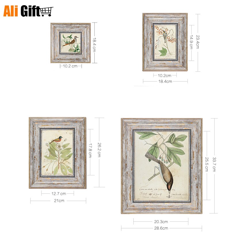 Photo Shelf Settable Horizontal Square Retro Poto Frame 4/6/7/10 Inch Frame Combination Picture Frames