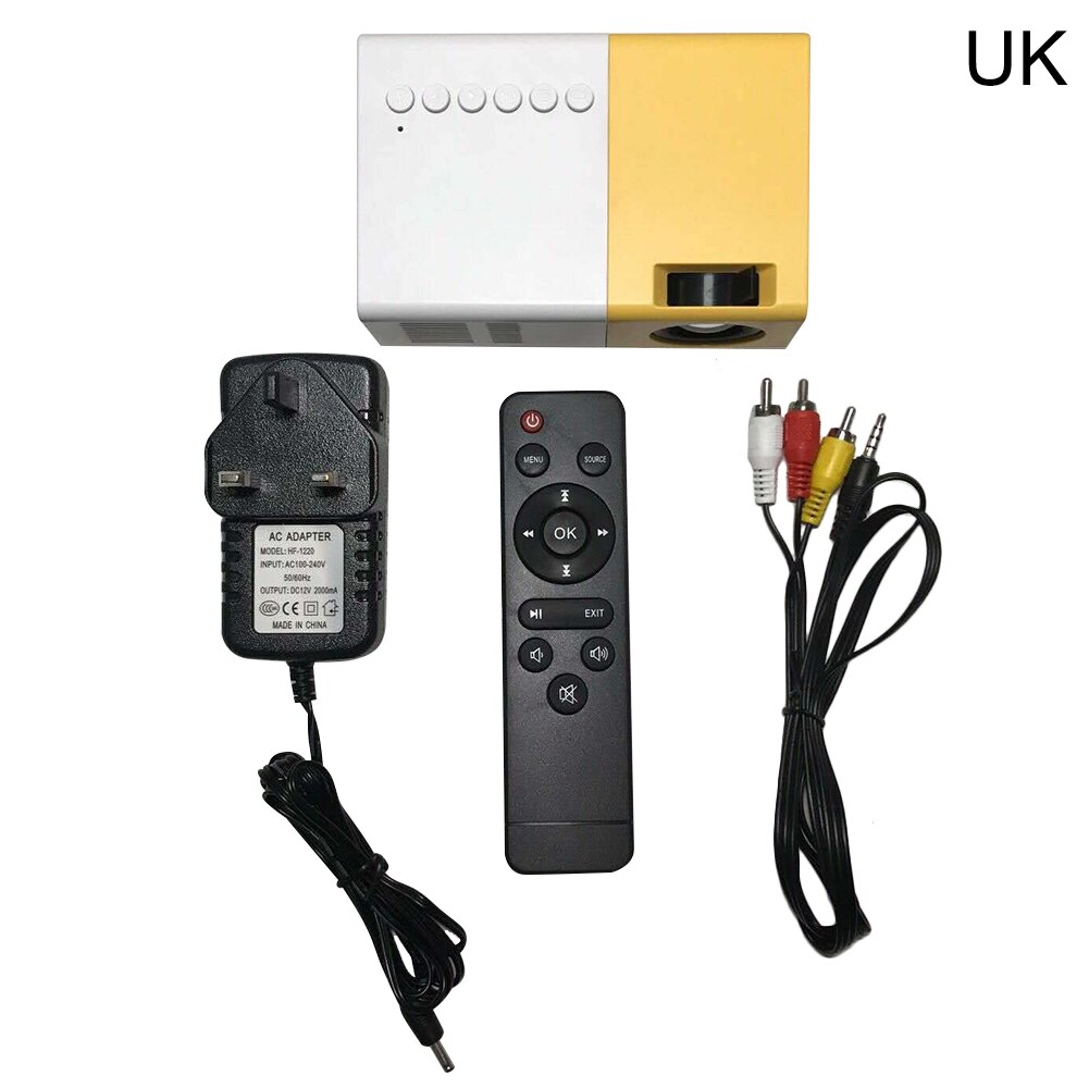 Projector Mini Portable Home Theater Office HD 1080P Entertainment Built-in Speaker LFX-ING: UK