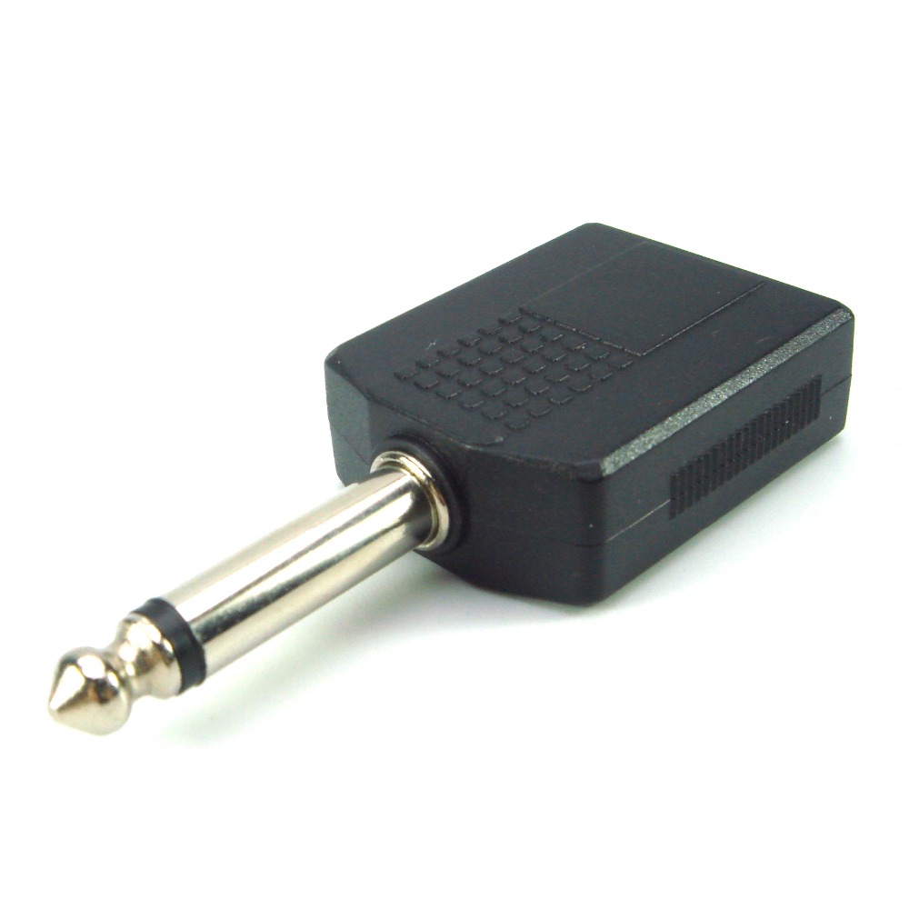 1/4" Mono / Stereo Audio Jack Plug Adapter Single Male To Dual Female 6.35mm Dual Jack Headphone Microphone Y Splitter Converter