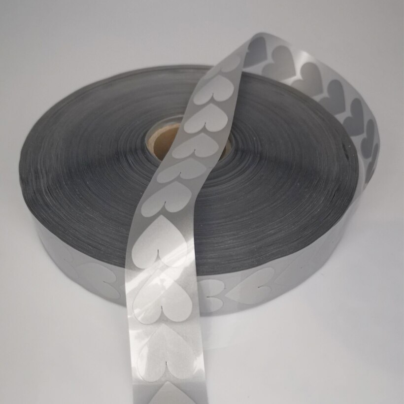 Width 25mm High Visibility Silver Reflective Tape Heat Transfer Vinyl Film DIY Fabric Iron on For Clothing