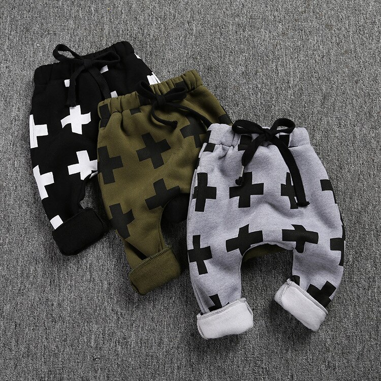 Pantalon sarouel pour enfants, automne hiver, velours , taille élastique, en coton pour garçon, imprimé,