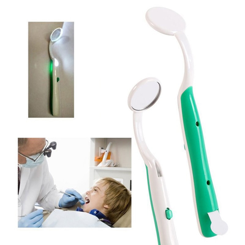 1 pc led lys tænder mundtandspejl super lyst mundspejl belyst tandplejeværktøj mundhygiejnemaskine