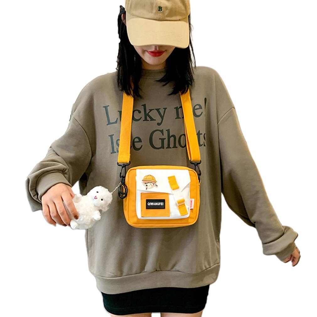 Tassen Voor Meisjes Trendy Eenvoudige Vrouw Canvas Schoudertas Dames Mini Leisure Crossbody Tassen Outdoor Tas: 01