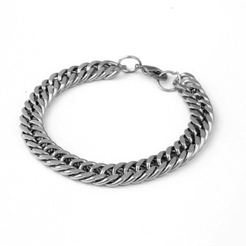 Bracciali da uomo Trend Hip Hop catene a maglia cubana coppia in acciaio inossidabile catena a mano Punk accessori per gioielli bracciale da uomo