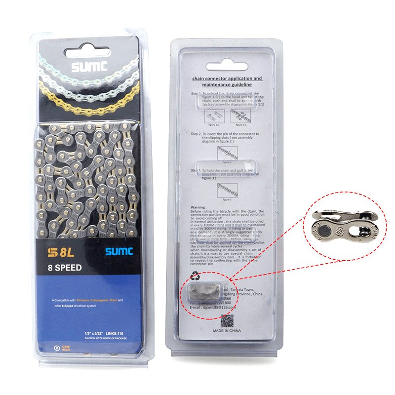 SUMC bicycle chain half hollow 8 speed 9 10 11 12 speed mountain bike chain road bike chain