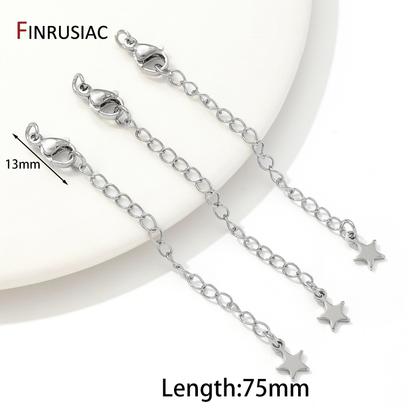 Cadenas de extensión de latón chapado en oro de 18 quilates con cierres de langosta, conector de eslabones, cola de collar, suministros de accesorios de pulsera DIY: 3 XL / Verde