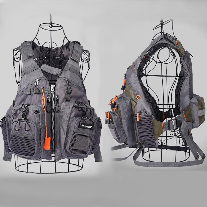 Gilet da pesca a mosca, giubbotto di salvataggio di sicurezza per la pesca per il nuoto zaino traspirante multifunzione galleggiante per Kayak da barca a vela