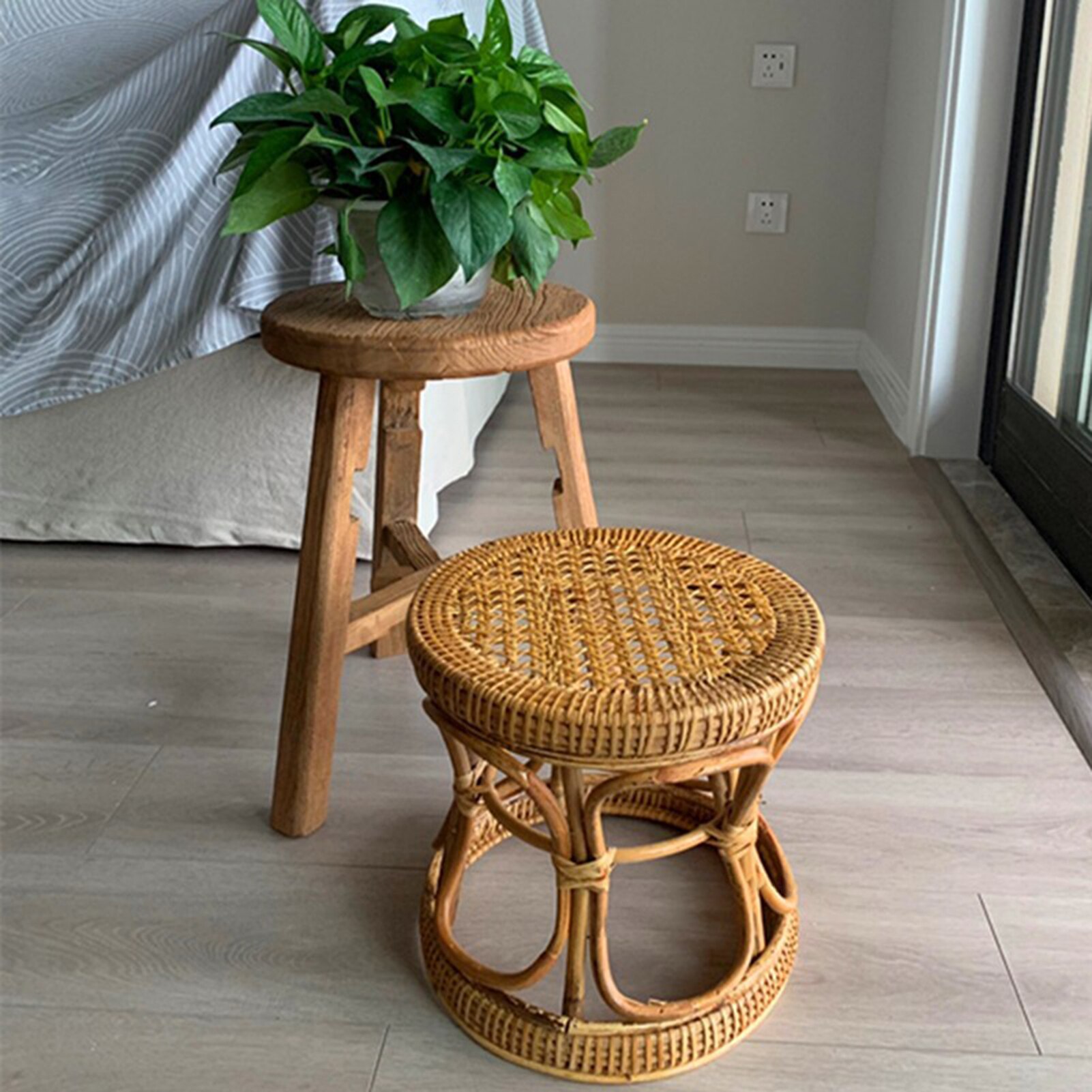Rotin plante support support support Durable intérieur support de Pot de fleur étagère maison intérieur extérieur cour jardin Patio balcon fleur Stands
