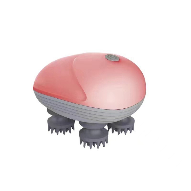 Elektrisches Haustier-Kopfmassagegerät, Multi-Gang-Aufladung, Oktopus, Kopfhaut, Knetmassage für Katzen: Rosa