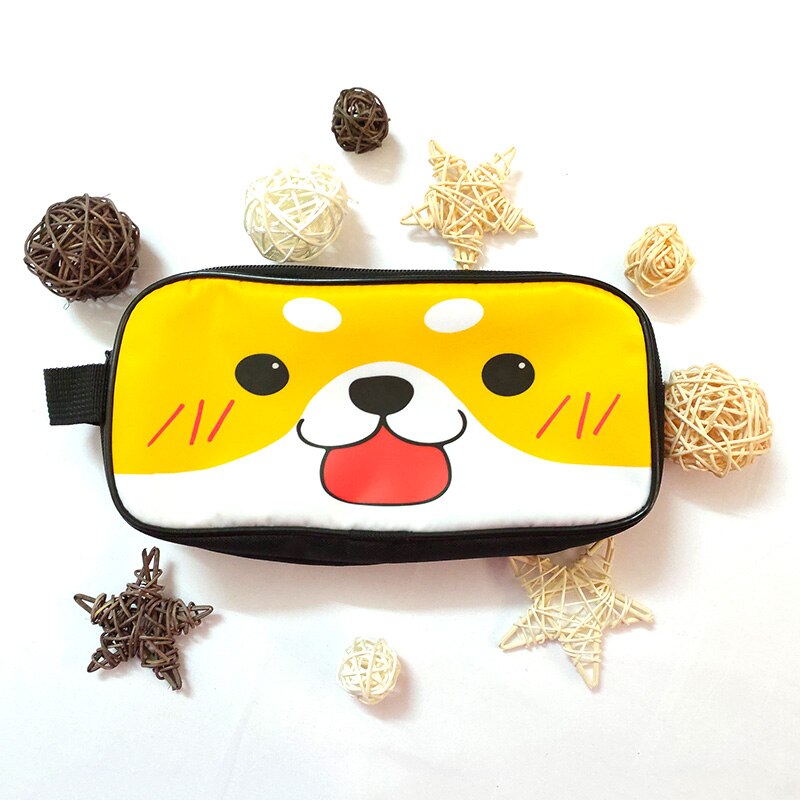 Cartoon Animals Cute Shiba Inu Pouch Pencil Case Bag Case Double Zipper Wallet: Default Title