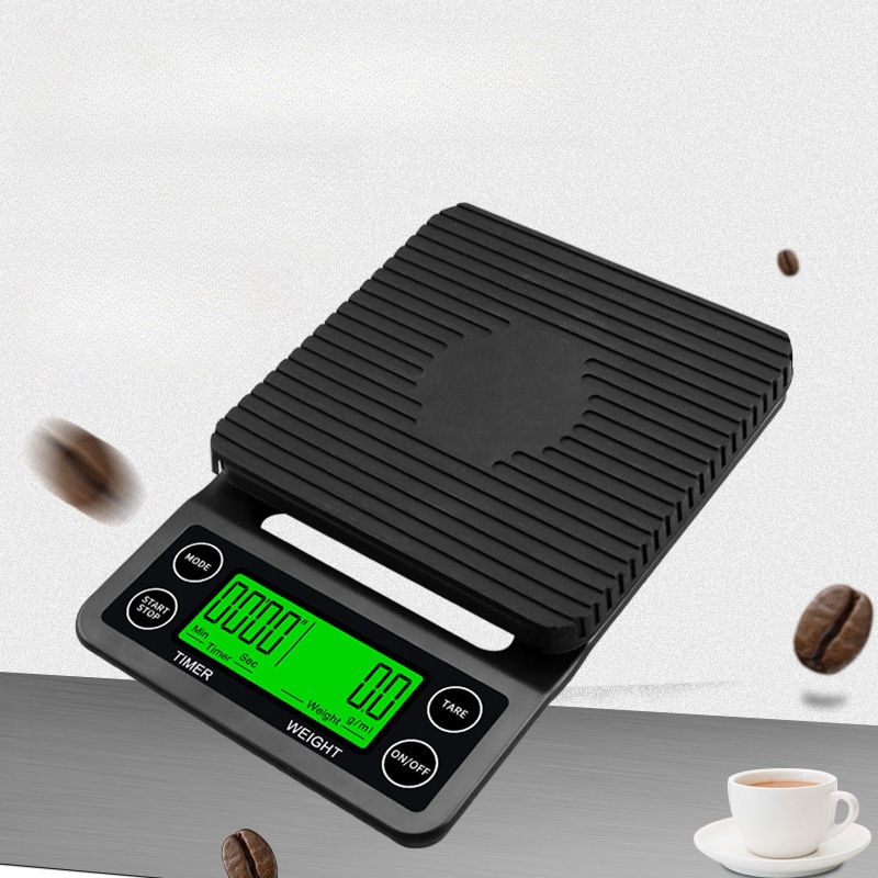 Home Timer Coffee Scale,Kitchen Scale 3kg Precision 0.1g,Hi-definition Backlight Display,Unit:g/ml/oz/lb Balanza Digital Cocina