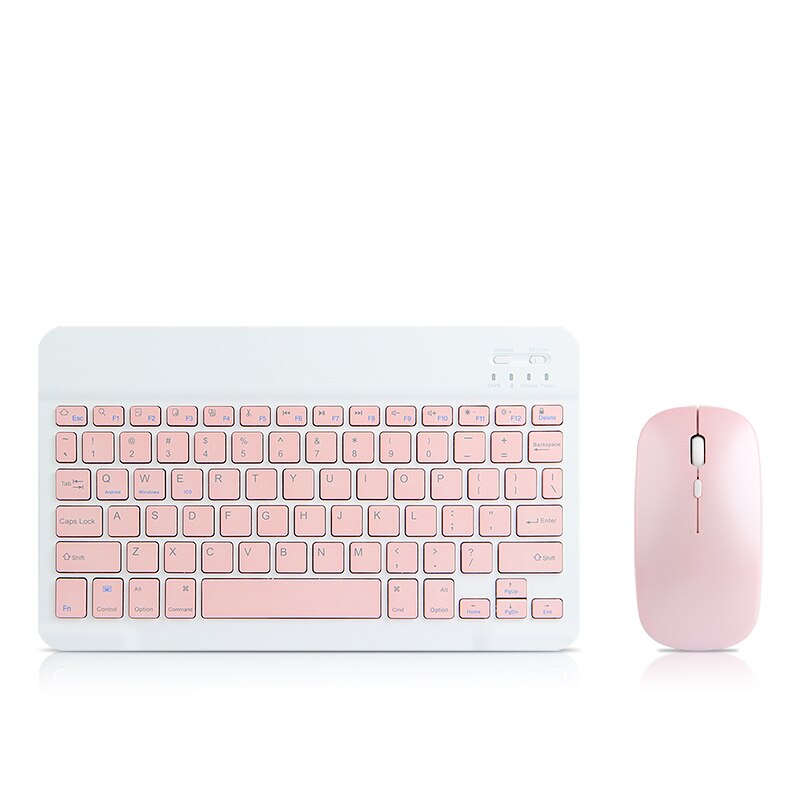 Clavier Bluetooth Souris Pour Huawei MediaPad T3 T5 M2 M3 Lite 8.0 T10 T10S 10.1 M3 8.4 M5 M6 8.4 Matepad 10.4 Pro 10.8» Tablette: Pink and Mouse