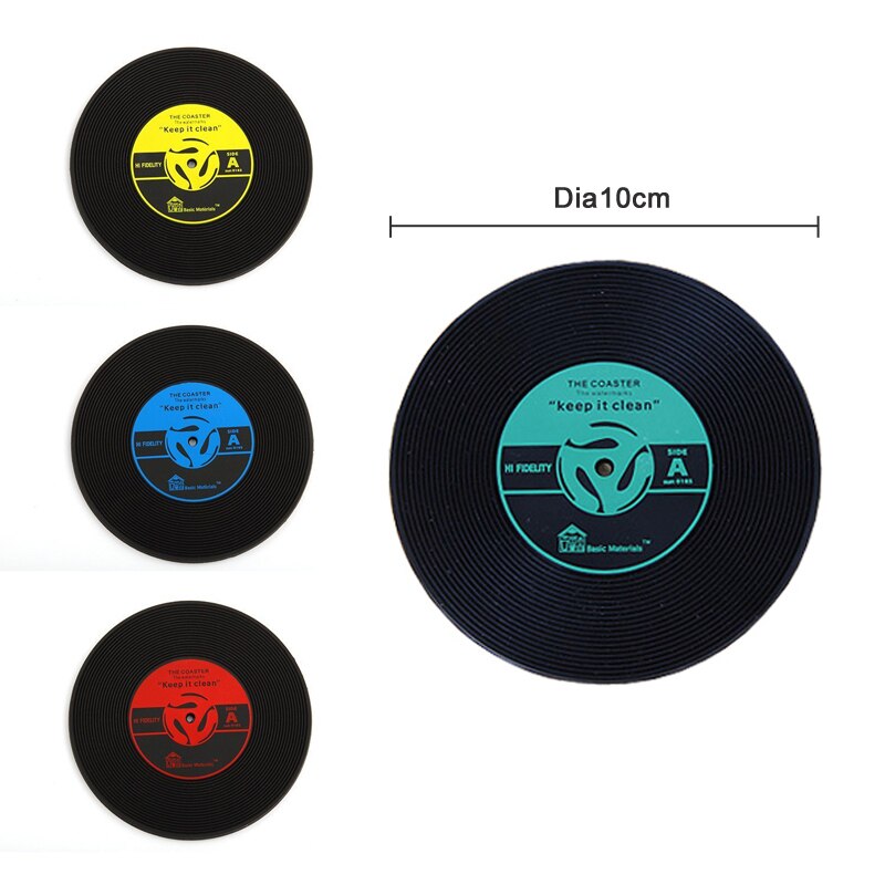1pc retro vinyl dalbane cd kopp matte krus dalbane placemat tallerken drikke dalbaner kopp pute bordmatter hjem dekor bord tilbehør